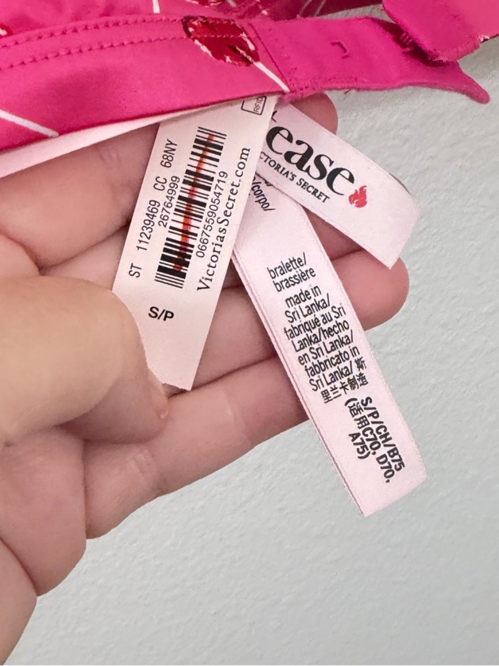 Victoria's Secret Hot Pink Cherry-Print Triangle Bralette - Picture 10 of 16